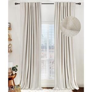 100% BlackouT Thermal Insulated Blackout Curtains 2 Panels Set, 50" W x 96"Cream